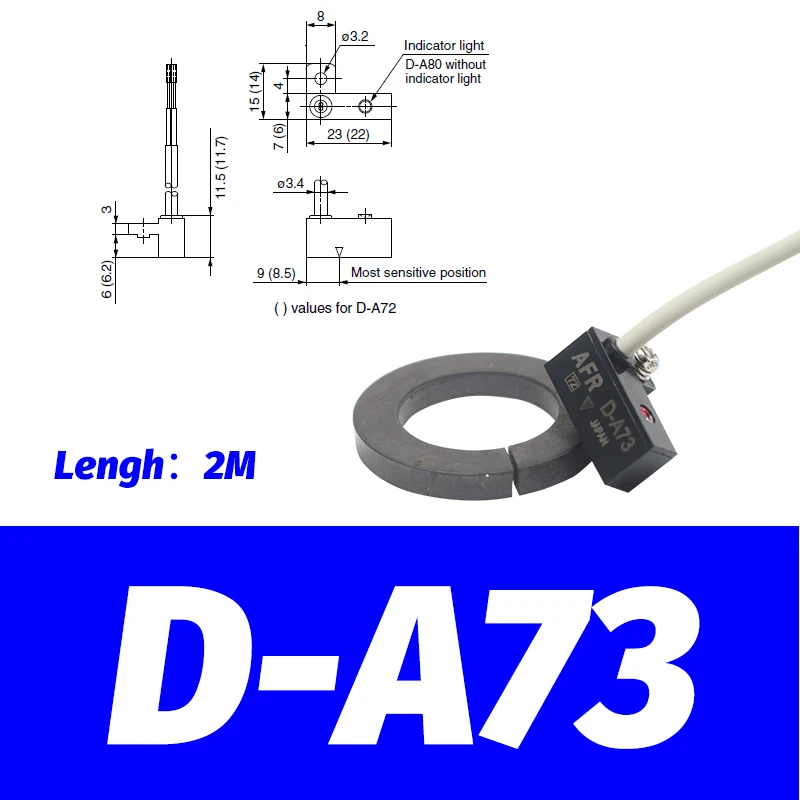 10 шт. пневматический цилиндр Магнитный Геркон датчик D-A93 Z73 C73 A54 CS1-G J DMS-H U F SMC Размер D-M9N D-M9NV D-M9PV M9BV - Цвет: D-A73