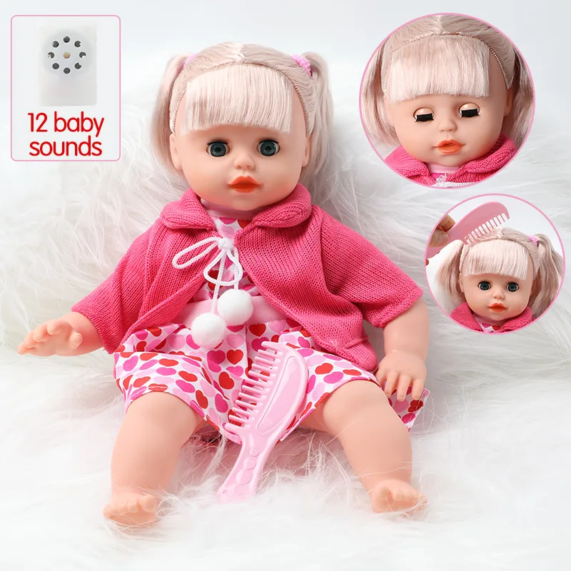 14 дюймов имитация bebe reborn Silicone 36 см Реалистичная звуковая Детская кукла модная