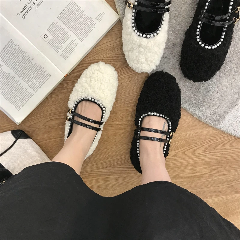 

Women's Shoes Platform Increas Height Loafers Fur Casual Female Sneakers Flats Round Toe Clogs Comfortable Moccasin Dress