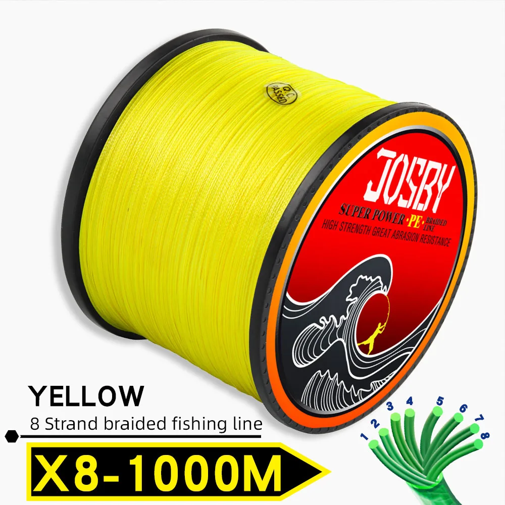 X8-1000M-Yellow JOSBY 300 м 500 м 1000 м 8 нитей 10-78LB PE плетеный рыболовный провод Multifilament очень прочный рыболовный линия ЯПОНИЯ разноцветный - Цвет: X8-1000M-Yellow