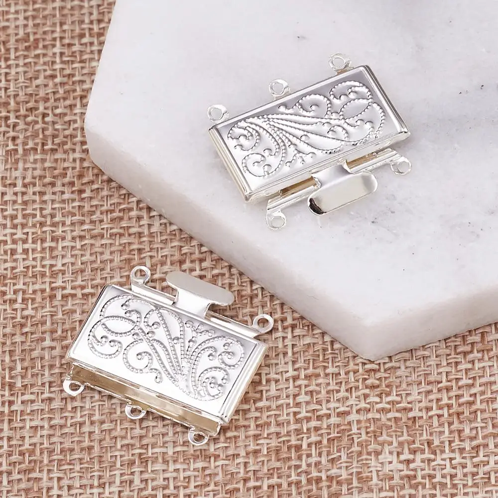 Застежки для ювелирных изделий из латуни 2 комплекта многожильные прямоугольные