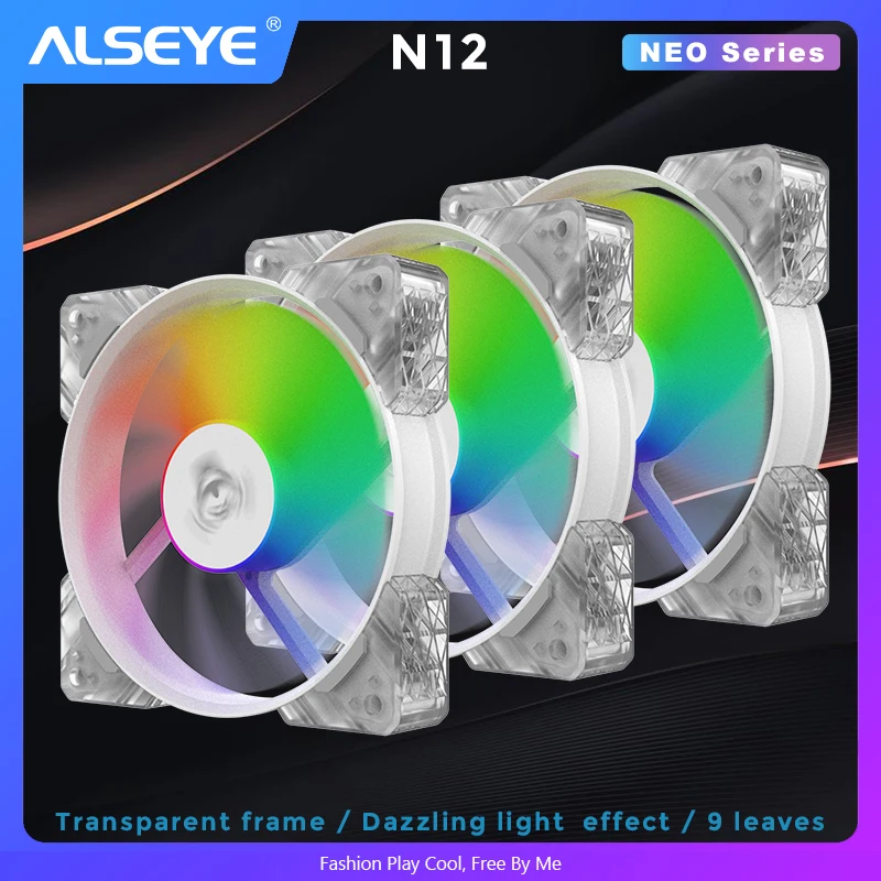 

Комплект вентиляторов ALSEYE N12, 120 мм, светодиодная подсветка, вентилятор охлаждения для чехла компьютера, 2510-3pin и Molex, 4-контактный разъем