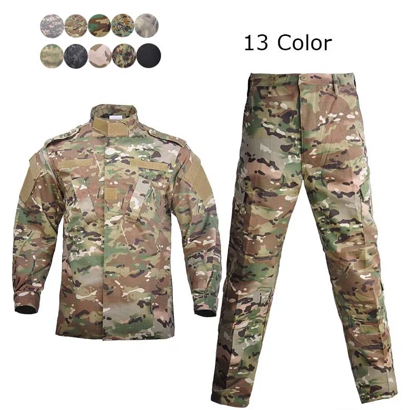 

HAN WILD Men Military Uniform Army Clothing Airsoft Camo Tactical Suit Camping Combat Jackets and Pants Militar Soldier Clothes