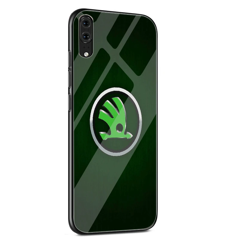 G9 Стеклянный чехол для телефона huawei P30 P10 P20 7A Y6 Y9 P Smart mate 20 Honor 9 10 8X Lite Pro Чехол Skoda с логотипом автомобиля - Цвет: G9