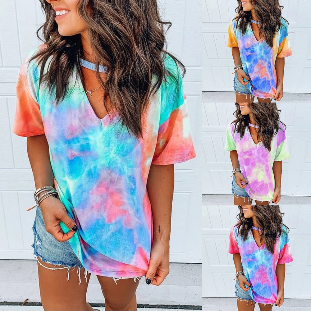 Женская Повседневная Блузка топ с v образным вырезом короткий рукав галстук