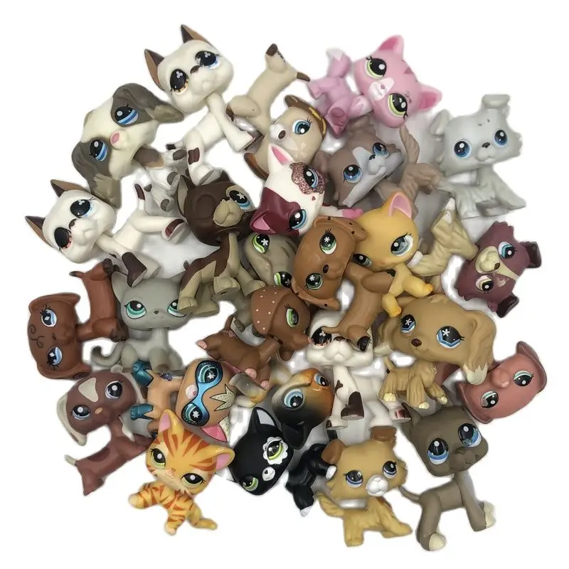 LPS CAT 10pcs/lot Defective toy For DIY Paint Littlest pet shop bobble head Cat Dog Collie Dachshund Great Dane Cocker Spaniel