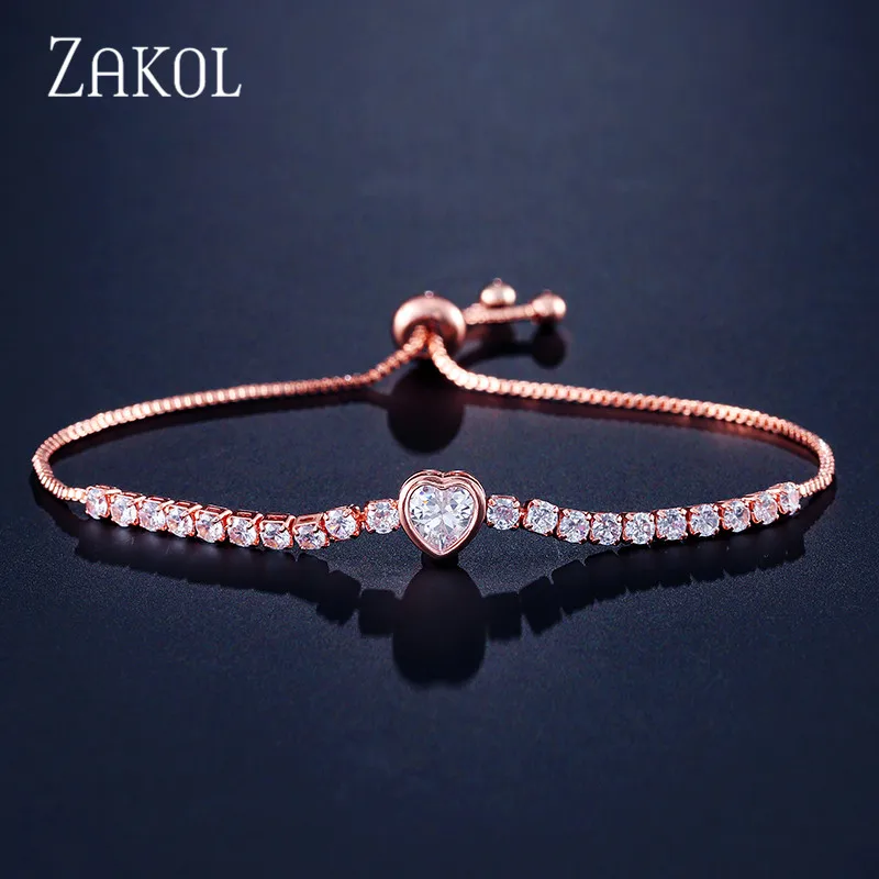 Новинка, Круглый Теннисный браслет ZAKOL для женщин, блестящие браслеты с кубическим цирконием и брелоками, женские свадебные ювелирные изделия, FSBP2140