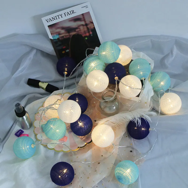 Ватные шарики гирлянды светодиодные огни ночное цепь лампы вечерние праздничные