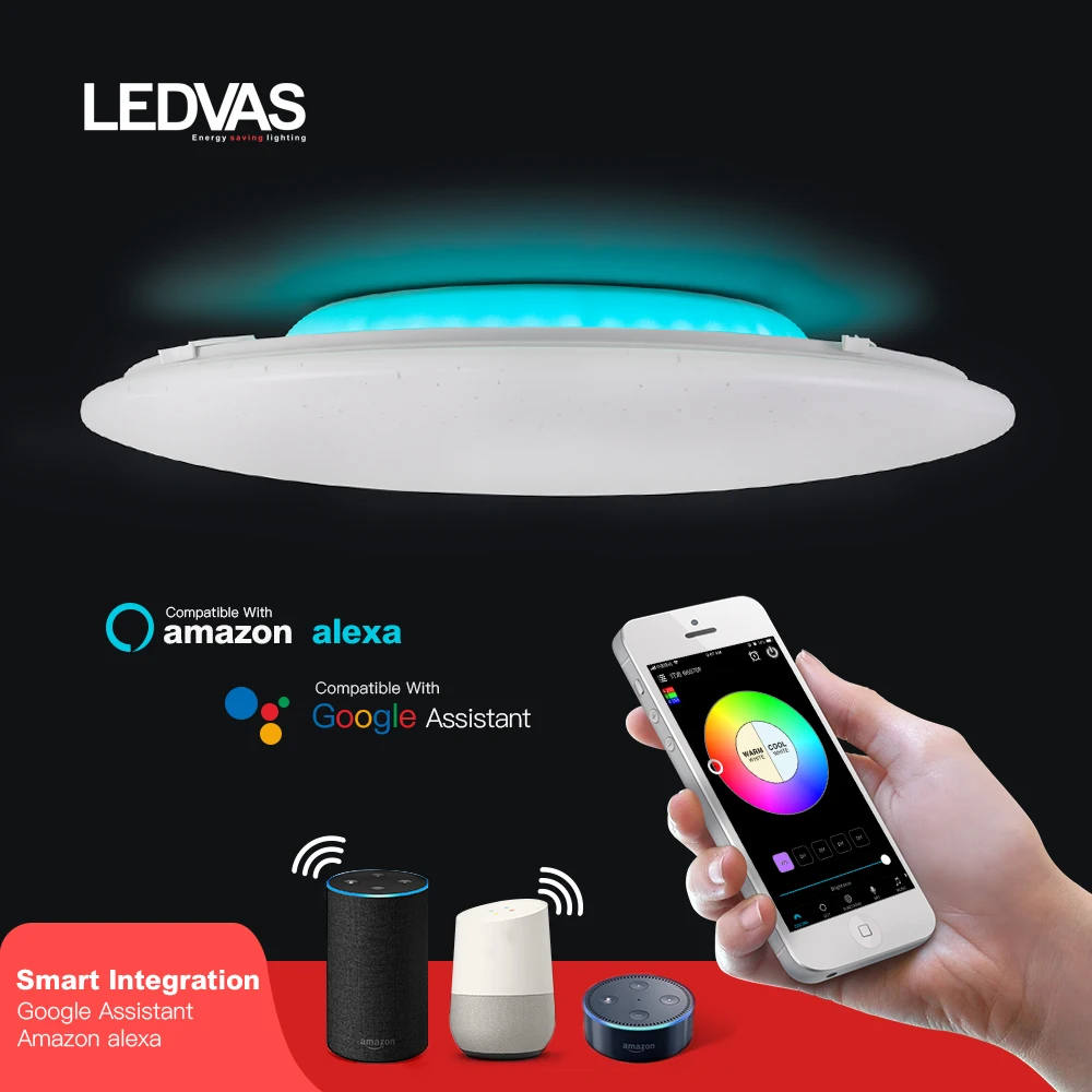 Умный светодиодный потолочный светильник WiFi/приложение умный пульт