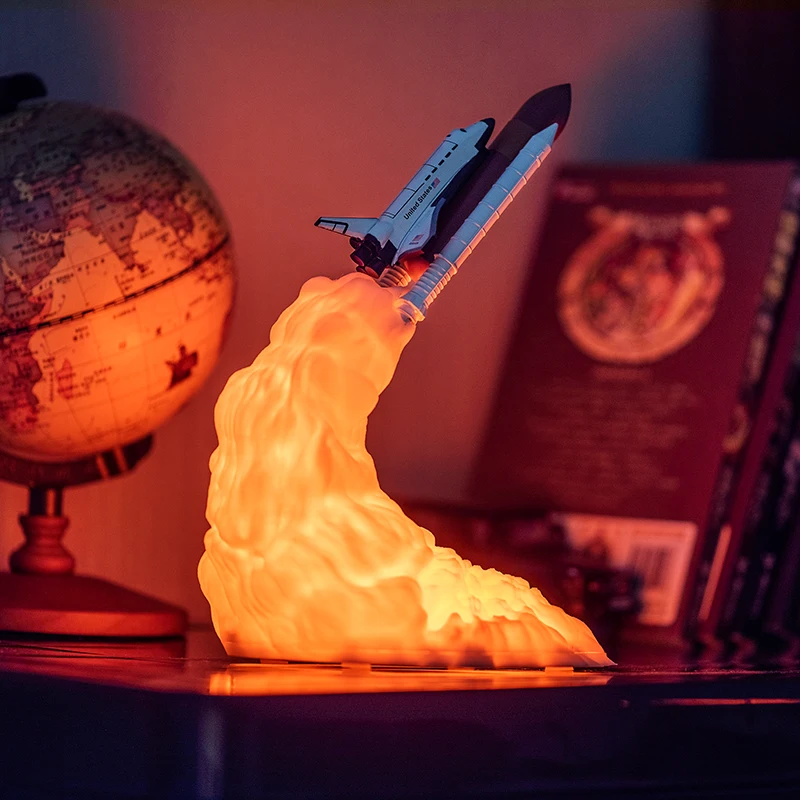 Новинка 2019 3d лампа с принтом ночник для любителей космоса Луной ракетная в