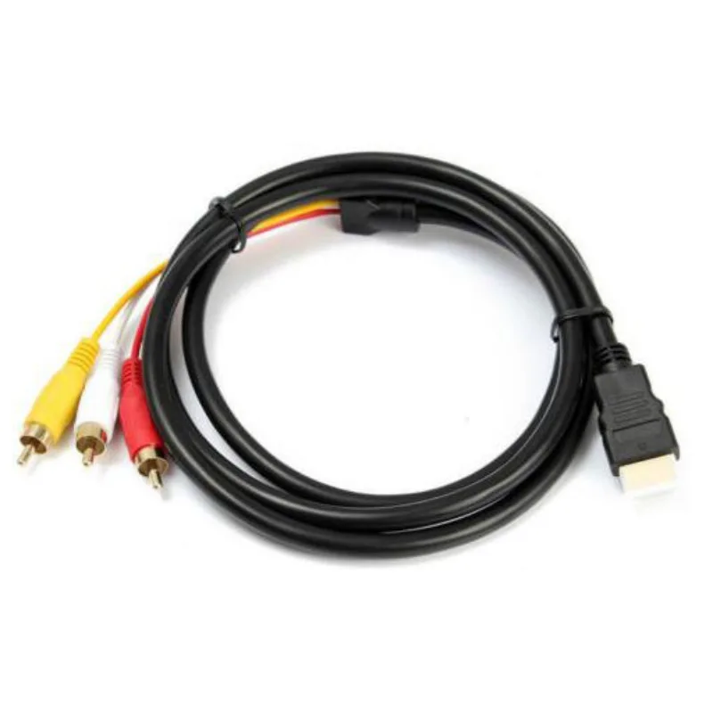 1080P HDMI к 3RCA кабель видео аудио шнур HD прозрачный сигнал передатчик адаптер 5