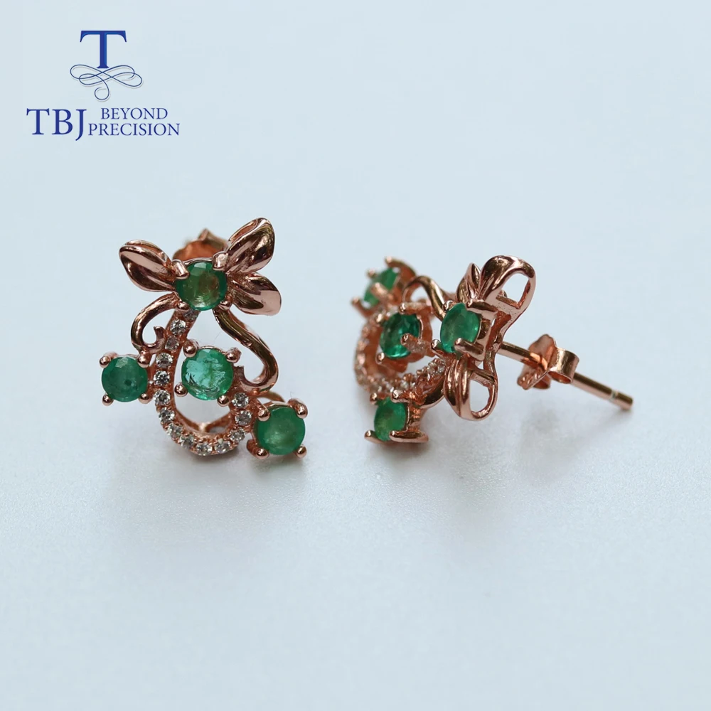 Маленькие серьги из натуральной Замбии серебро 925 пробы розовое золото ювелирные