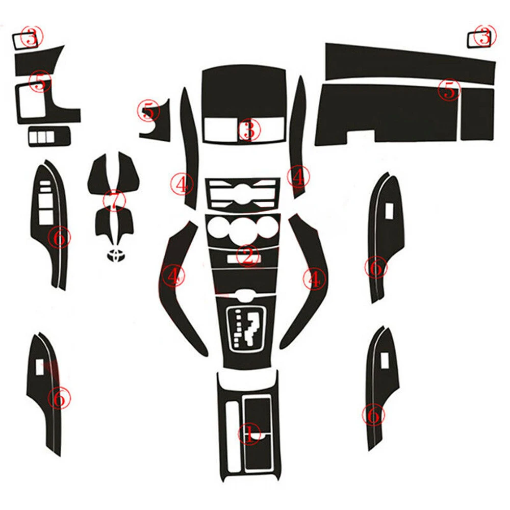 1 set Center Console Sticker Interior Waterproof Decals Molding High quality
