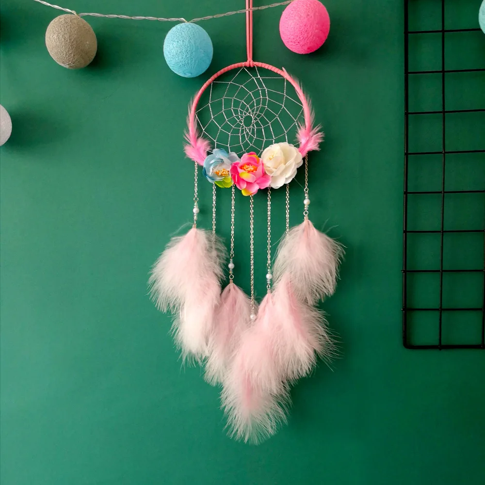 Ловец снов моделирование штора с цветами украшения ветроловка Ins домашняя