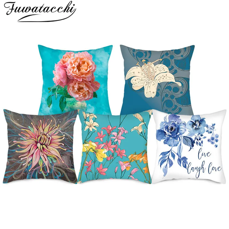 Fuwatacchi красивые цветы наволочка для подушки Бабочка любовь искусственная дивана