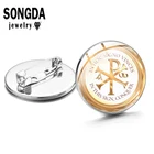 SONGDA христианская икона иконы иезуит художественные узоры Броши Кабошон стеклянный купол лацкан заколка для мужчин и женщин одежда ювелирные изделия аксессуары