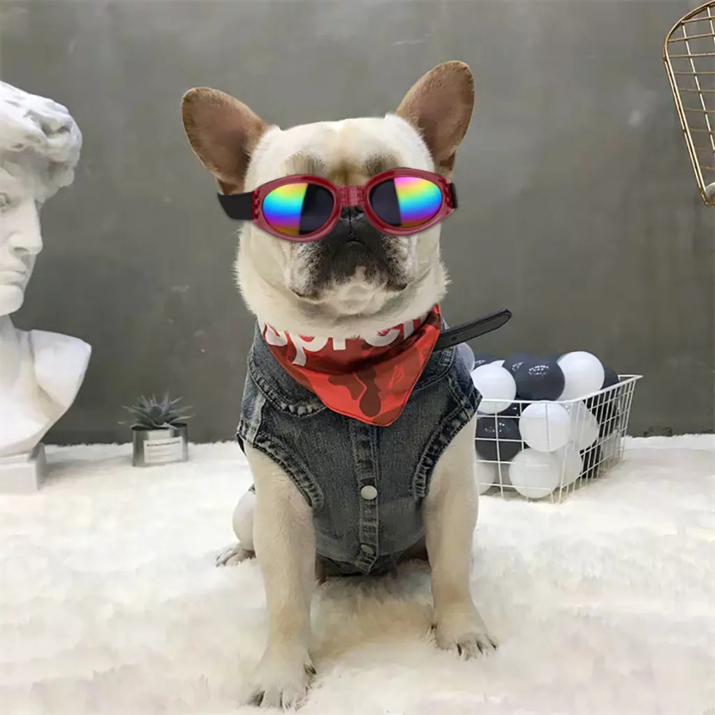 Регулируемые солнцезащитные очки для собак маленьких питомцев щенков кошек