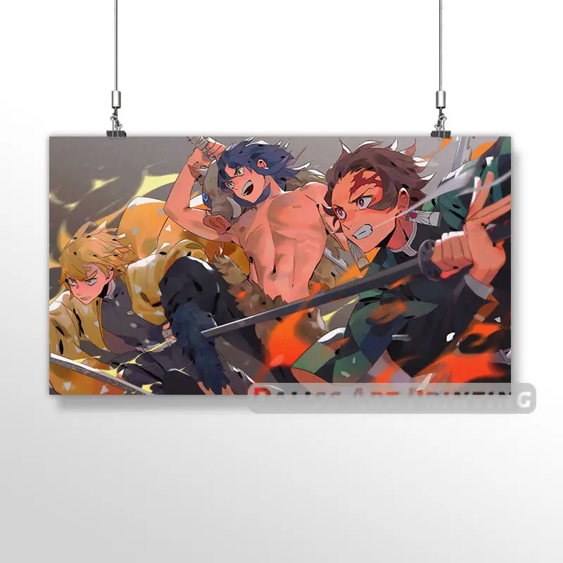 

Холст Аниме Demon Slayer картины украшения дома картины плакат HD принты настенное искусство модульная гостиная в рамке