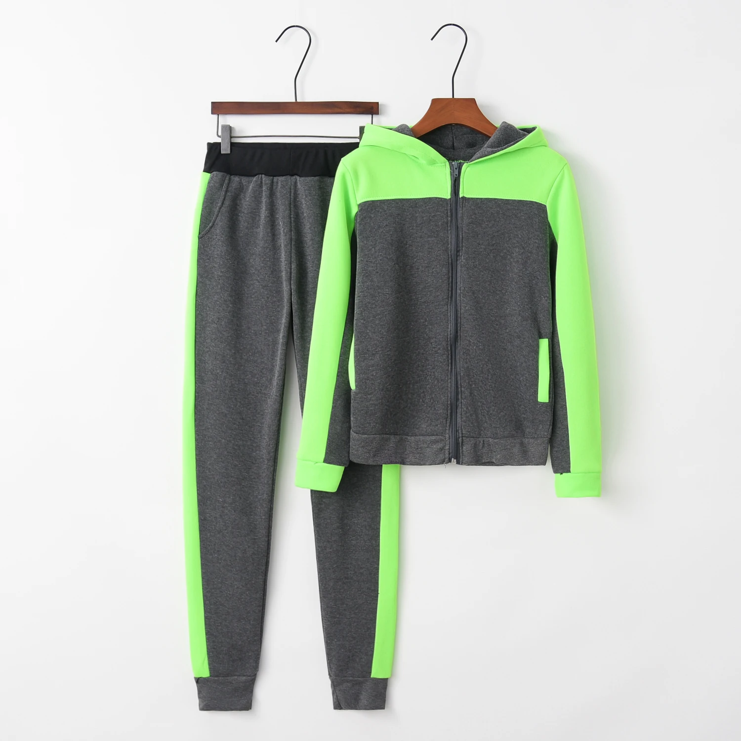 

Fashion 2022 Winter Women's Set Tracksuit Full Sleeve Hoodied Sweatshirt Pockets Pants Suit Two Piece Set Outfits Sweatsuit