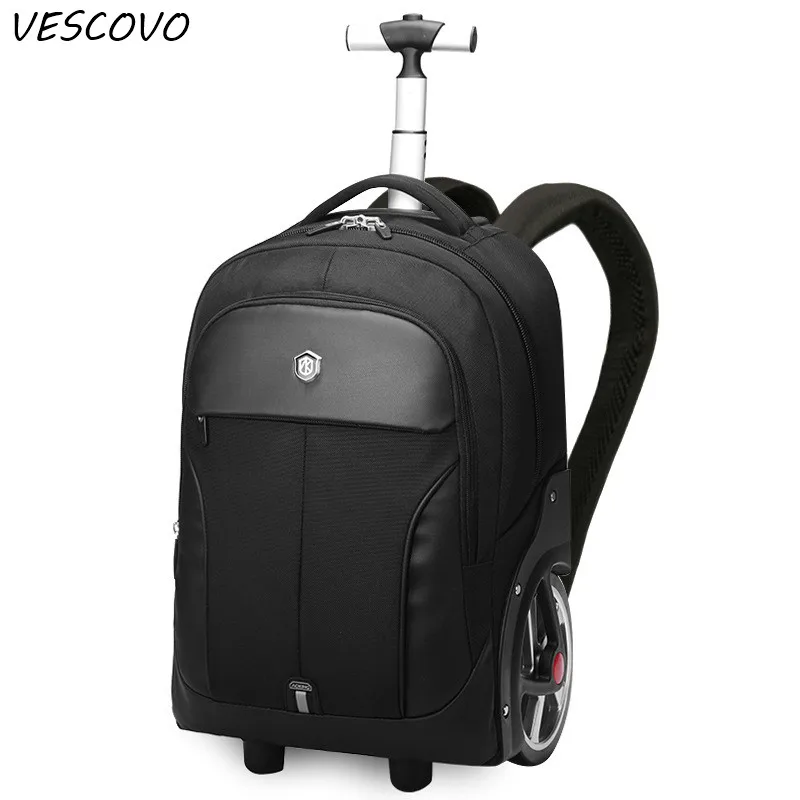 Мужской водонепроницаемый рюкзак VESCOVO чемодан на колесиках из ткани Оксфорд для