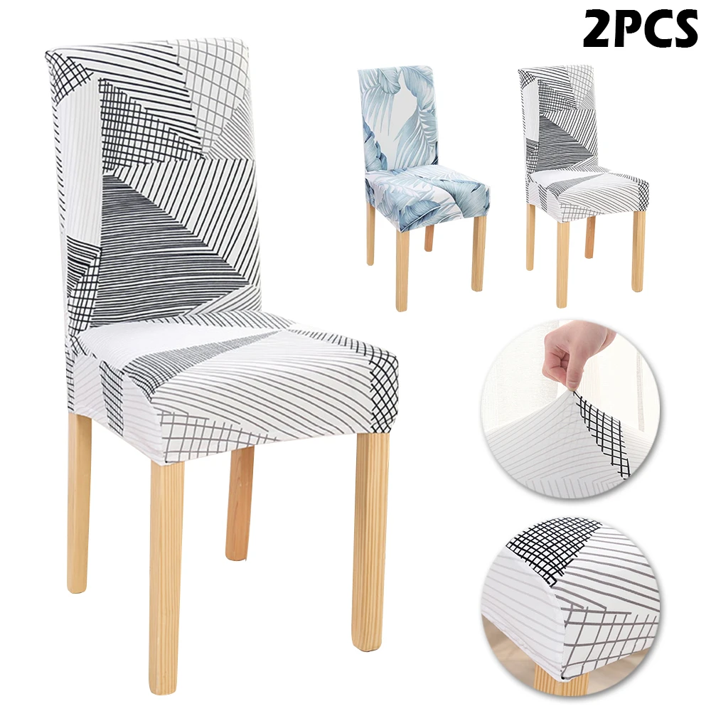 2 шт. универсальные эластичные чехлы на стулья с цветочным принтом для свадебного