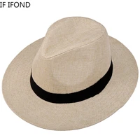 2020 summer unisex sun hat casual fedora beach vacation panama straw hat wide brim beach jazz hats