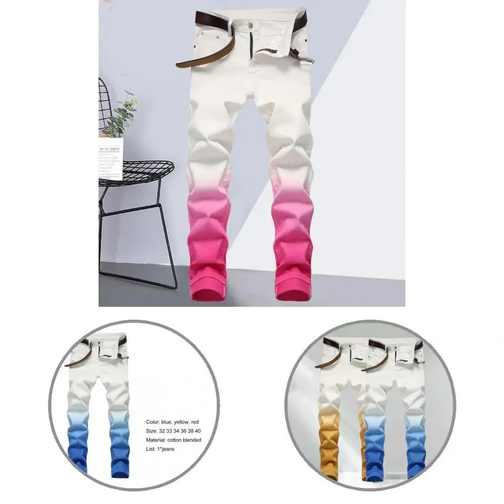 

Colorful All Match Elastic Buttons Zipper Fly Pencil Pants for Dating