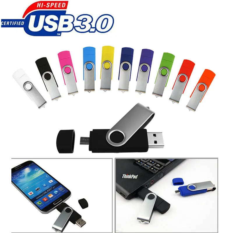 Флеш накопитель с двумя разъемами для Android/ПК микро OTG USB флеш 3 0 8 ГБ 16 32 64 большие