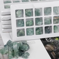 18pcs natural green fluorite crystal mineral specimen raw rough stones gemstones for reiki healing teaching collection with box