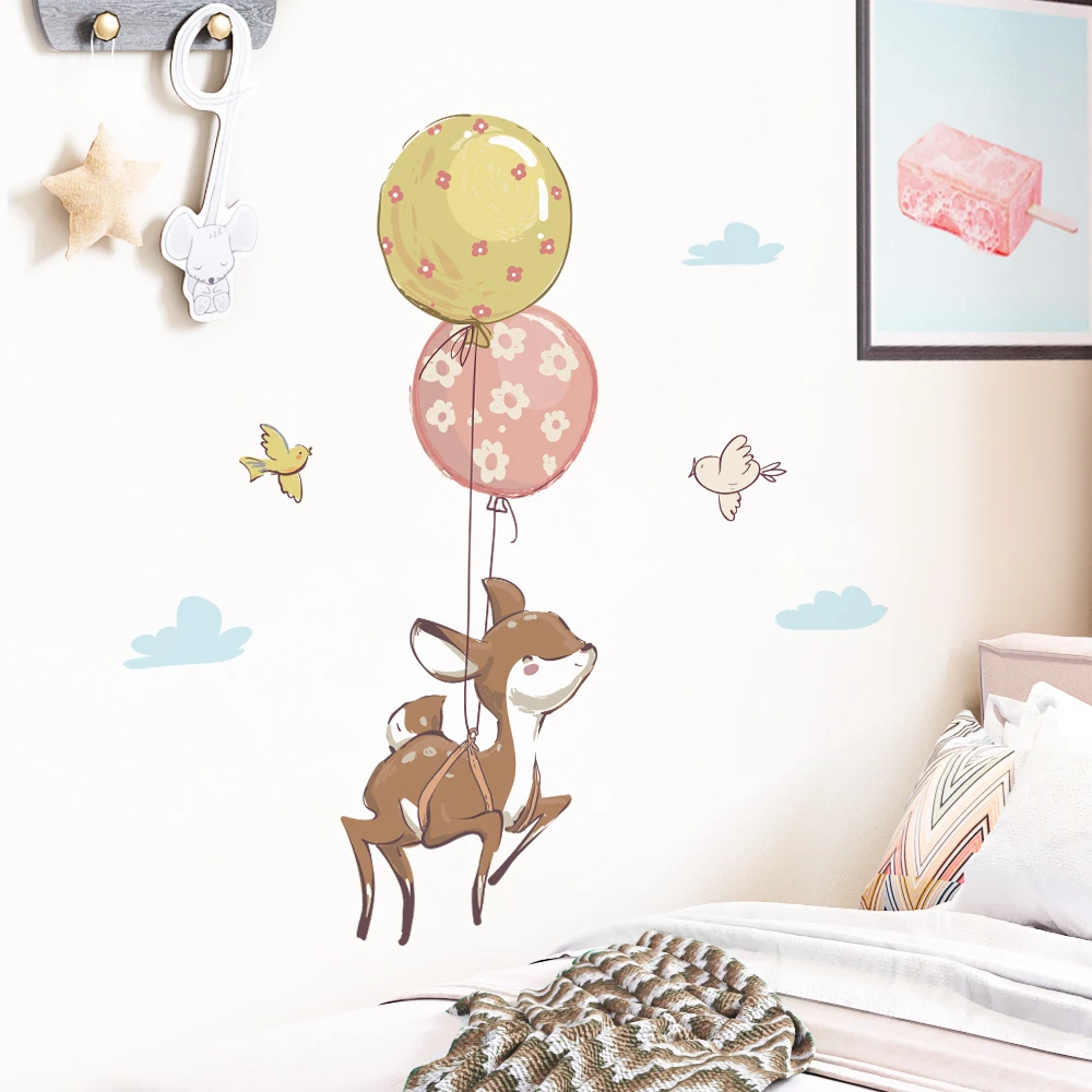 

Color Balloon Wall Stickers Children'S Room Decals Creative Cartoon Animal Kindergarten Stickers Home Decor