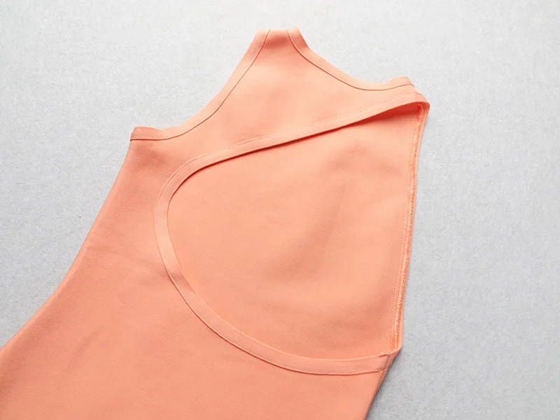 

MSXU 2021 New European And American Women's Fashion Pink Sexy Sleeveless Backless Slim Dress