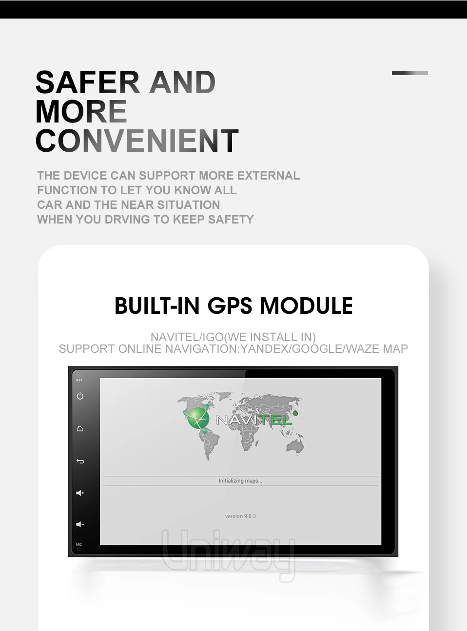 Uniway A17KLL9071 android 9,0 автомобильный dvd навигатор для toyota corolla/auris автомобильный Радио стерео головное устройство навигация