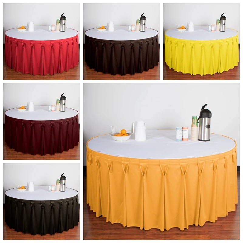 

Оптовая цена, скатерть из полиэстера для стола, скатерть с оборками для украшения свадьбы, мероприятия вечерние