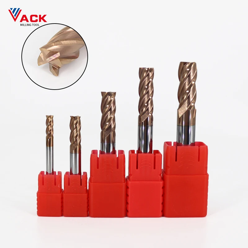 

VACK HRC60 Carbide End Mill Keyseat Milling Cutter Tungsten Cobalt Alloy Cutting Tool CNC Maching Endmills 1 5 6 8 10mm Shank