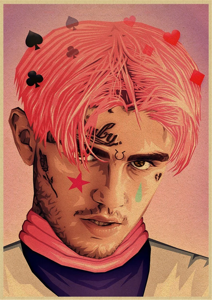 Настенный декор Rappe rStar Lil Peep Ретро плакат художественный качественная Картина на