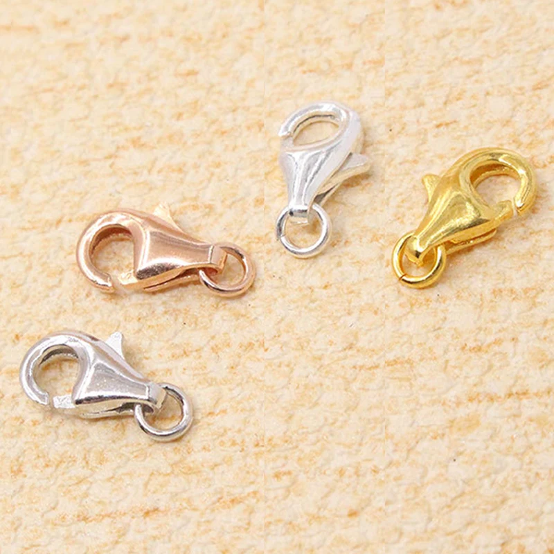 

5pcs 7-10mm Real 925 Silver Lobster Clasps Jump Rings for Bracelet Necklace Hooks Chain Closure End Connector DIY Jewelry Making