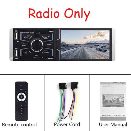 Car Radio AMPrime 1 Din автомобильный Autioradio радио 4," сенсорный экран автомобильный мультимедийный плеер FM/TF/AUX/USB Bluetooth автомобильный стерео с задней камерой - Color: Car Radio