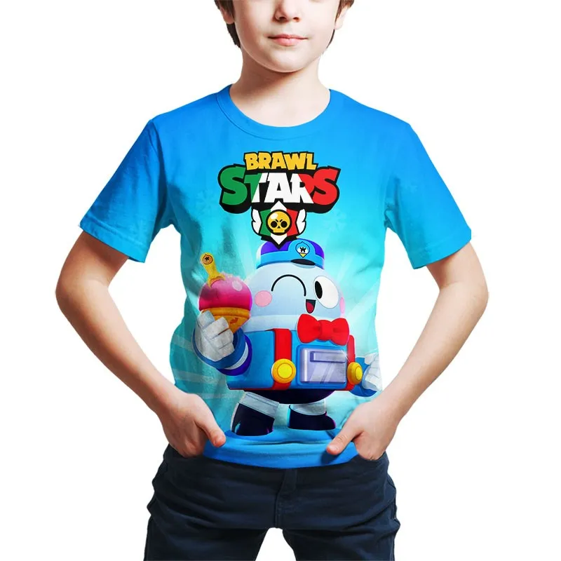 

New Boys/girls T-shirts shooting game Fashionable and Handsome Children's Short Sleeve Tops 3D Best-selling Children's Casual
