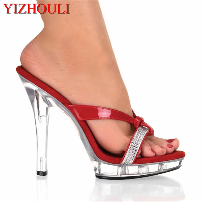 Шлепанцы на высоком каблуке 13 см соблазнительные женские туфли для танцев шесте