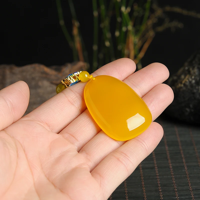 Настоящий Натуральный топаз яйцо лицо кулон Оригинальный Женский нефритовый Пи