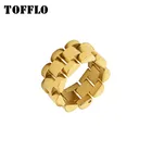 Женское позолоченное кольцо в стиле хип-хоп, из нержавеющей стали