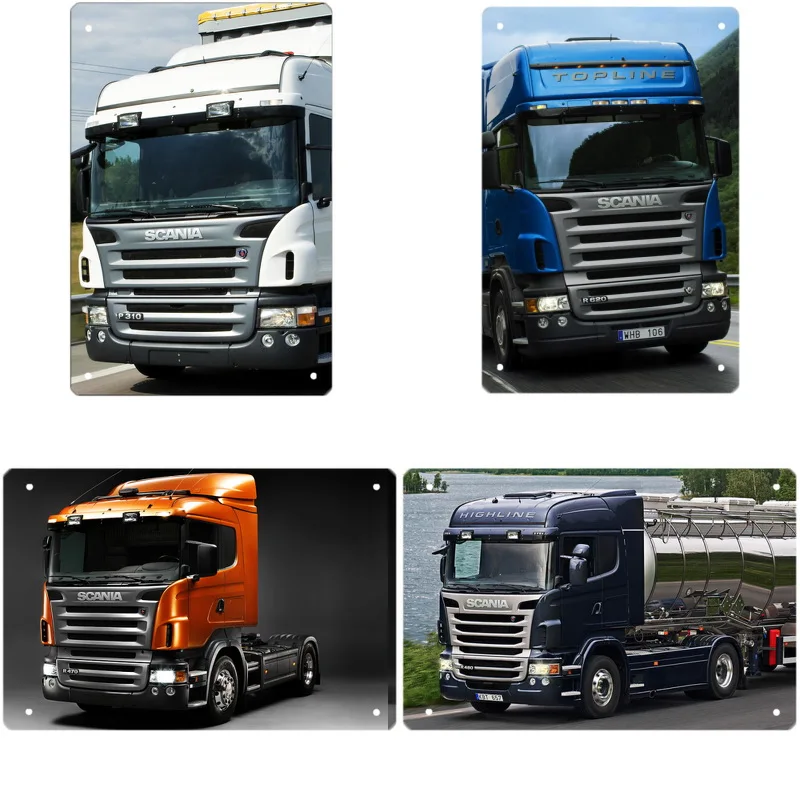 SCANIA AUTHORIZED GARAGE METAL TIN SIGN POSTER WALL PLAQUE |