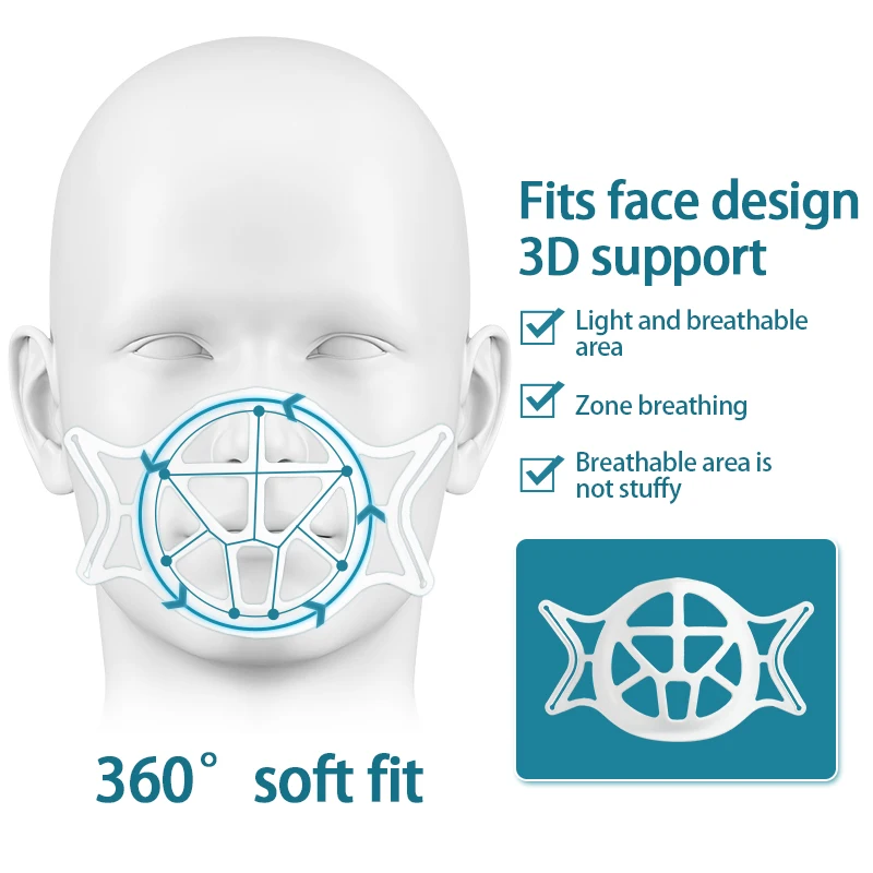 Mascarilla маска для лица взрослых полезные 3D кронштейн силиконовая Кронштейн