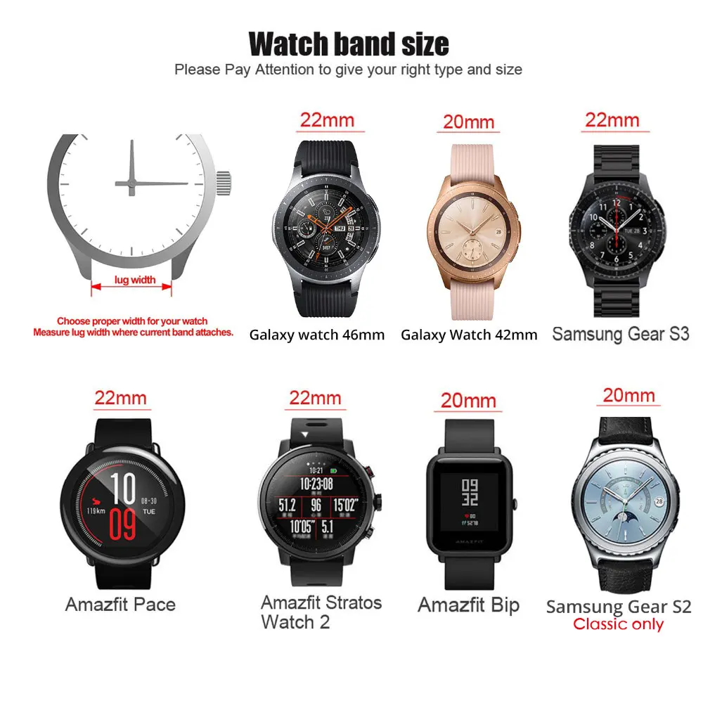 Ремешок из натуральной кожи для Samsung Gear S2/S3/S4|gear s2 classic|smart strapreplacement strap |