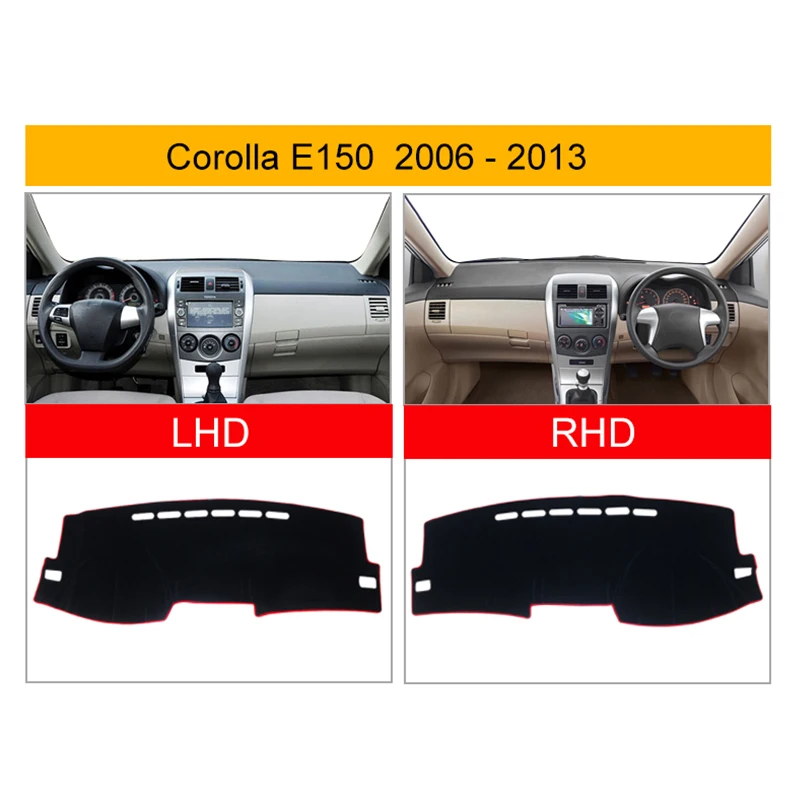 Чехол для приборной панели автомобиля Toyota Corolla E180 E150 2006 - 2018 2007 2008 2009 2010 2012 2014 |