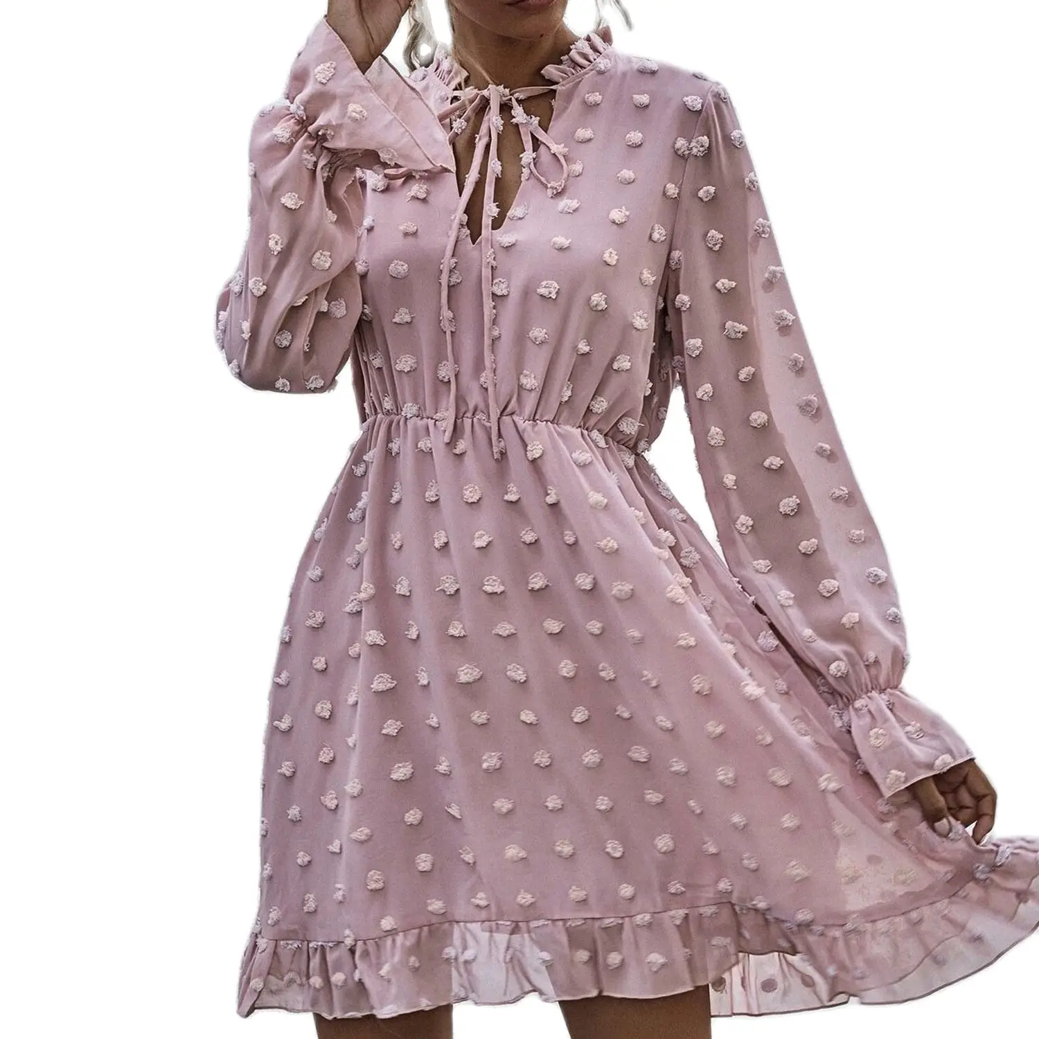 

2021 New Good Quality Women's Spring Summer Hot-Selling Long-Sleeved High-Waist Temperament Commuter Fashion Dress