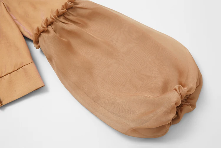 Женский элегантный комплект из двух предметов блузка с воротником стойкой и