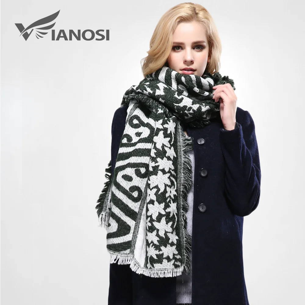 [VIANOSI] 400 г женское уютное Клетчатое одеяло шарф накидка шаль Шея палантин теплые