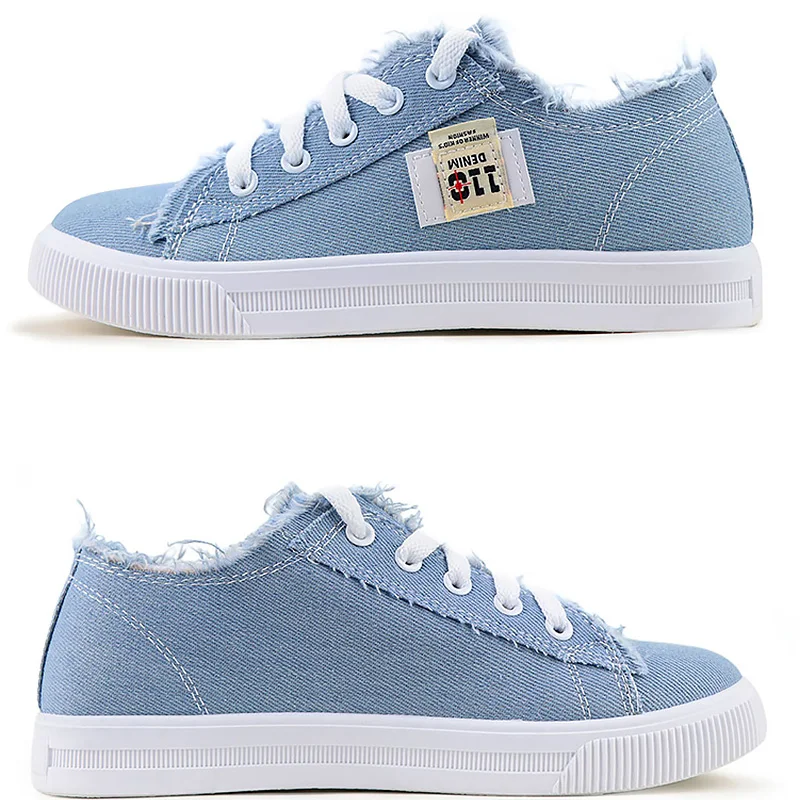 Canvas Shoes for Girls 2023 Spring Fashion Sneakers Solid Sewing Women Denim Shoe Sapato Feminino Size 35-43