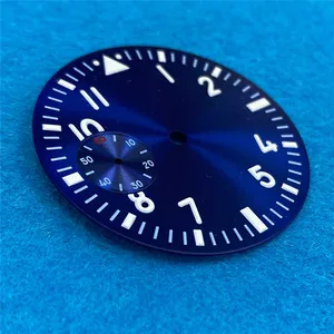 Luminous Blue Watch Dial 38.8mm Watch Repair Part For Pilot ETA 6498 ST3620 Movement in Pakistan